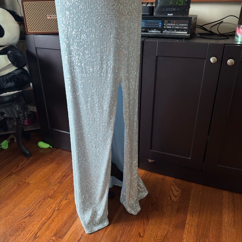Xscape light blue sequin Evening Gown in size 6 - Picture 3 of 14